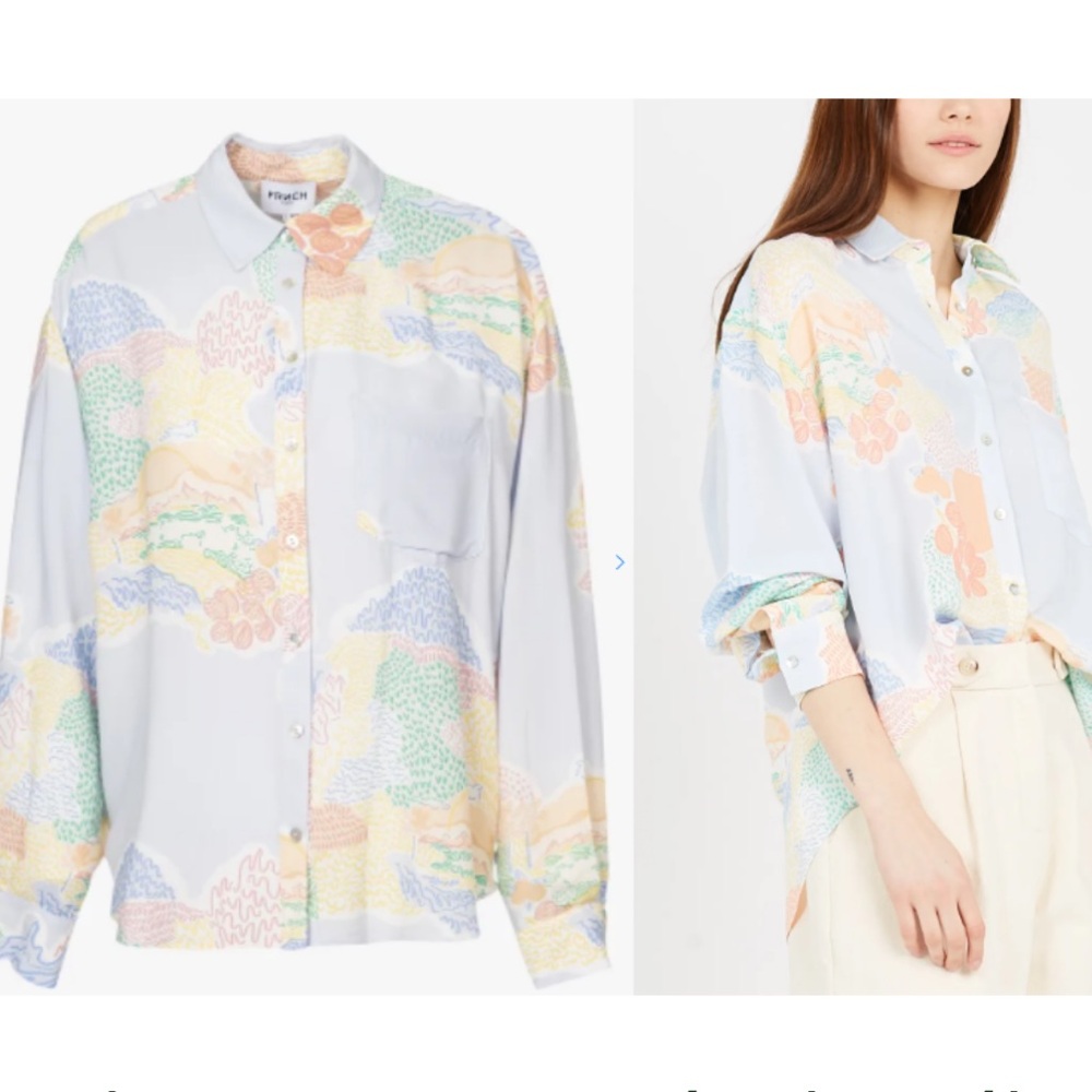 FRNCH Pastel Multi-Color Button-Down Shirt